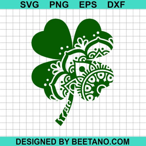Mandala four leaf patrick day SVG