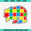 Autism Bear Puzzle Pieces Svg