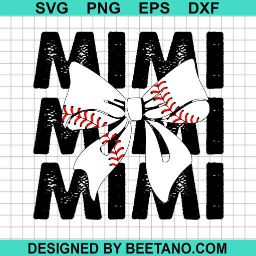 Softball Mimi With Bow SVG