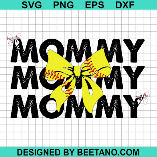 Mommy Sotball Bow SVG