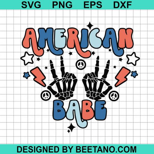 American Babe Skull hand SVG