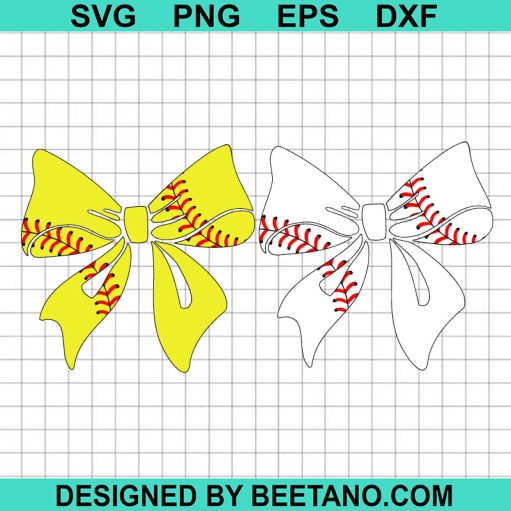 Baseball Bow Svg