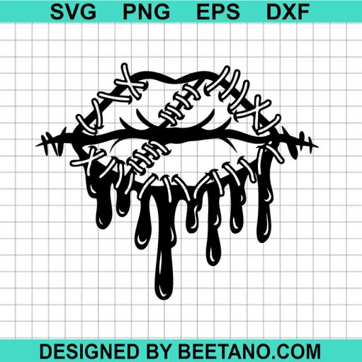Baseball Lip Stitch SVG