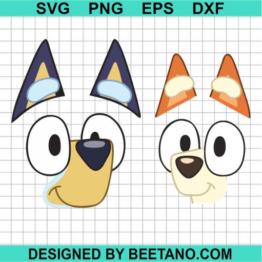 Bluey And Bingo Face SVG