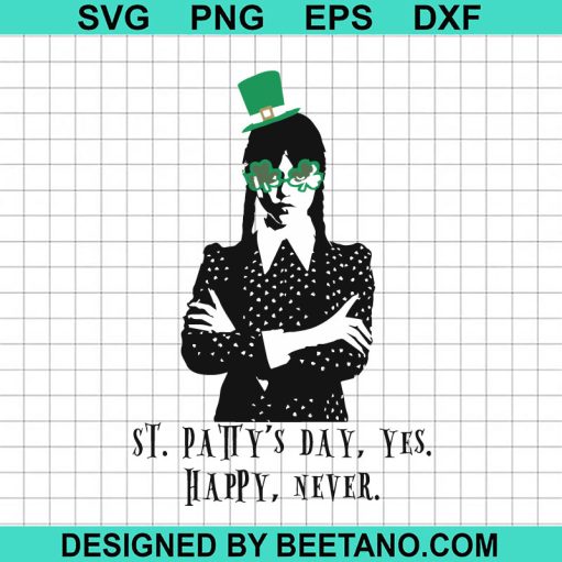 St Patrick day Wednesday addams SVG