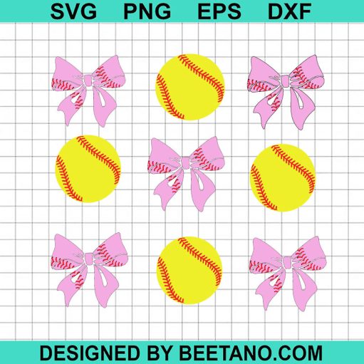 Softball Coquette Bow SVG