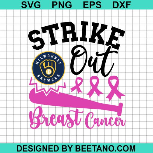 Strike out Breast Cancer Milwaukee Brewers SVG