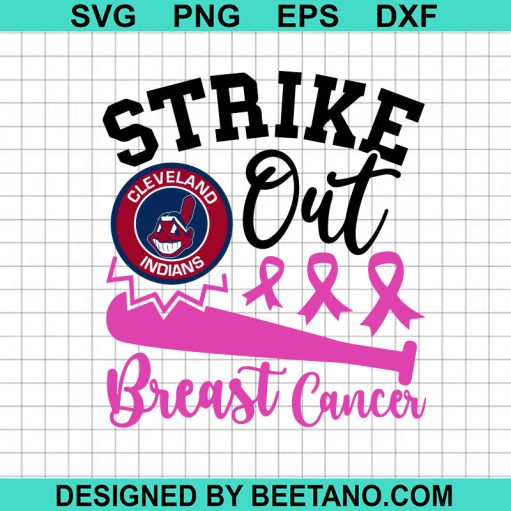Strike out Breast Cancer Cleveland Indians SVG