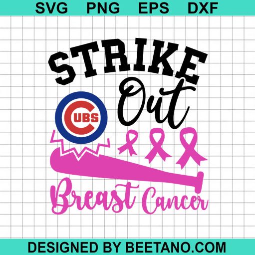 Strike out Breast Cancer Chicago Cubs SVG