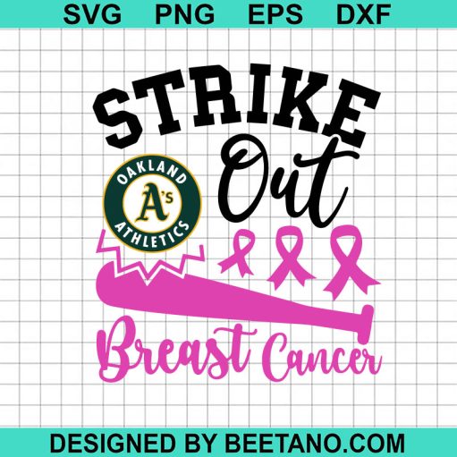 Strike out breast cancer Oakland Athletics SVG