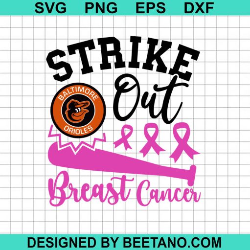 Strike out breast cancer Baltimore Orioles SVG