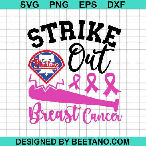 Strike out breast cancer Philadelphia Phillies SVG