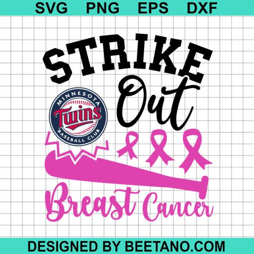 Strike out breast cancer Minnesota Twins SVG