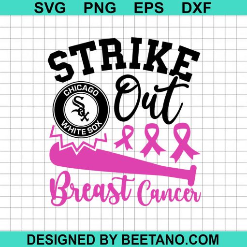Strike out breast cancer Chicago White Sox SVG