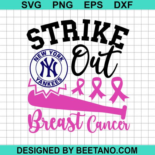 Strike out breast cancer New York Yankees SVG