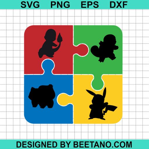 Autism Pokemon puzzle pieces SVG