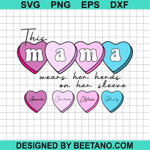 This mama wears her heart on her sleeve SVG