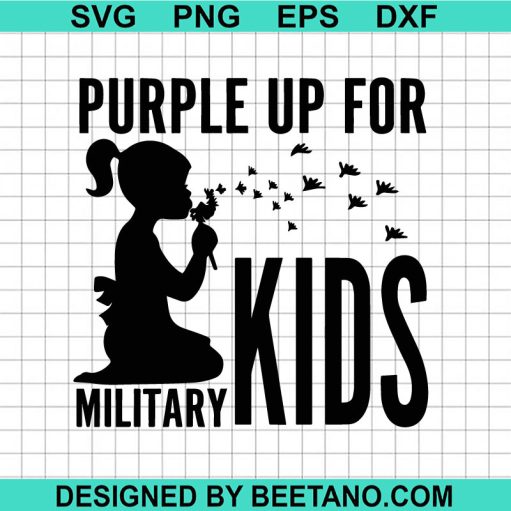 Purple up for kids military SVG