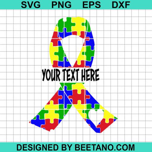Autism Puzzle Cancer Ribbon SVG
