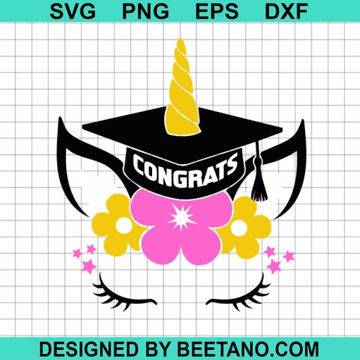 Cute Unicorn Congrats Graduate SVG