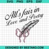 All'S Fair In Love And Poetry Pink Bow Svg