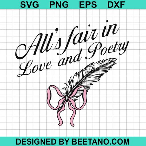 All's Fair In Love And Poetry Pink Bow SVG