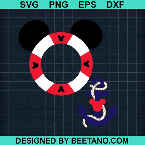 Disney Lifebuoy with Anchor SVG