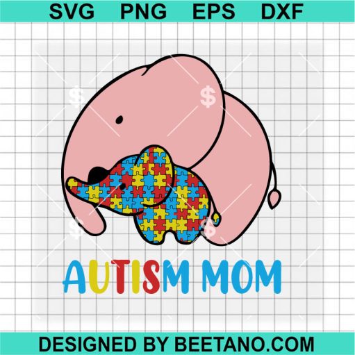 Mommy And Baby Elephant Autism Awareness SVG
