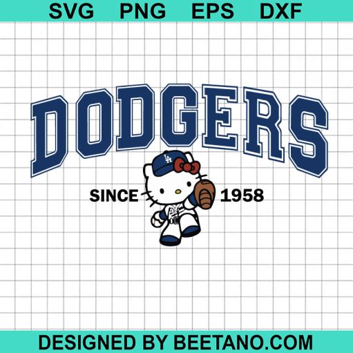 Hello Kitty Dodgers Since 1958 SVG