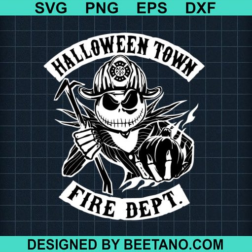 Halloween Town Fire Dept Jack Skellington SVG