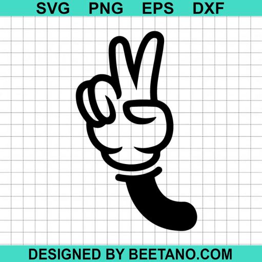 Mickey peace hand sign SVG