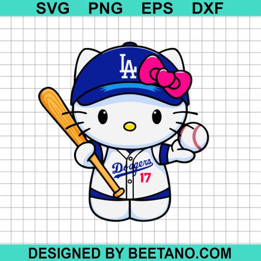 Hello Kitty La Dodgers Baseball Svg