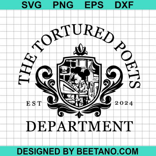 Mickey The Tortured Poets Department Est 2024 SVG