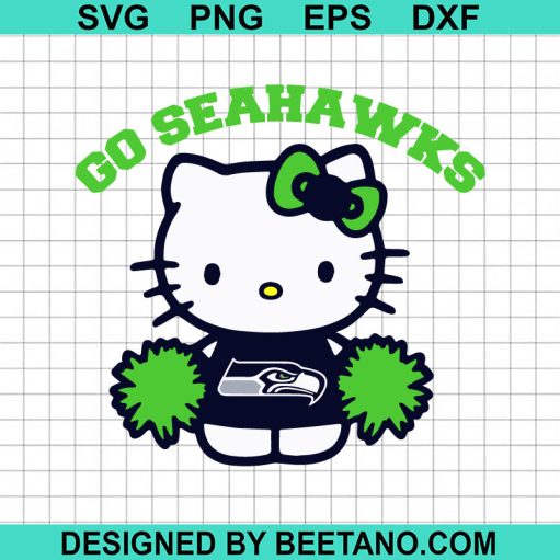 Go Seahawks Hello Kitty SVG