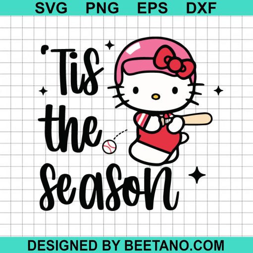 Tis the season Hello Kitty Baseball SVG