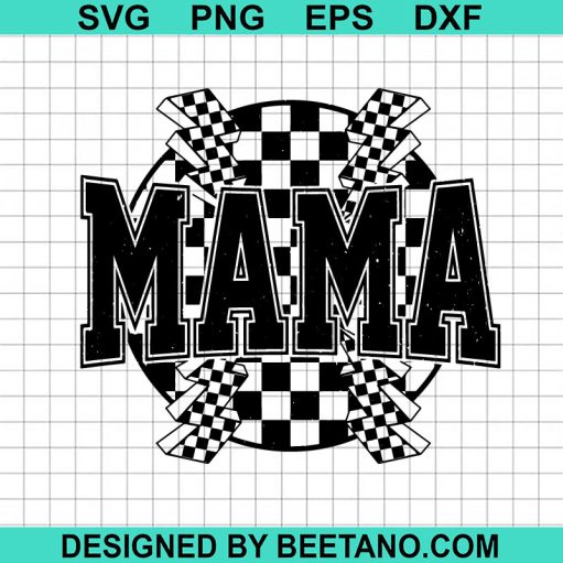 Checkered Racing Mama SVG