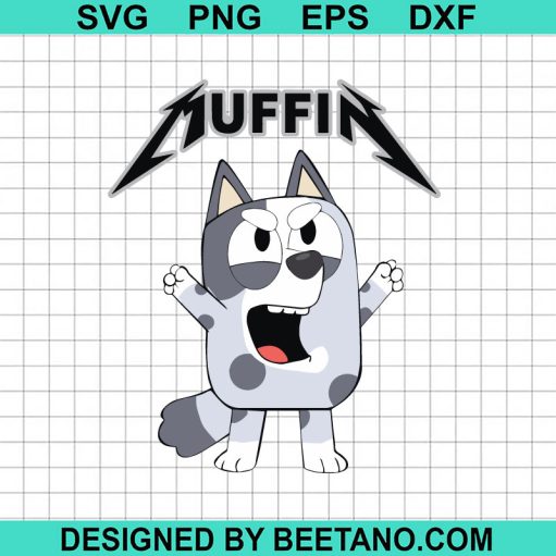 Bluey Muffin Rock Band Metallica Svg