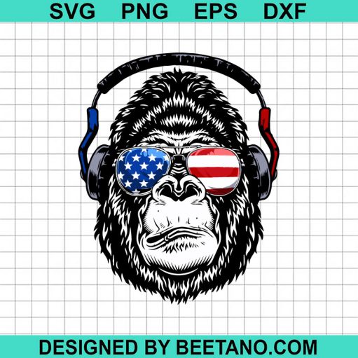 Gorillas With America Sunglass SVG