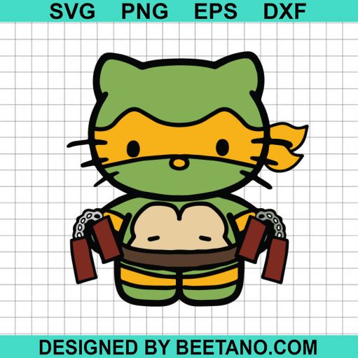 Hello Kitty Ninja Turtle Michelangelo Svg