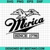 Merica Since 1776 Miller Lite Beer Logo Svg
