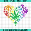 Weed Leaf Heart Color Svg