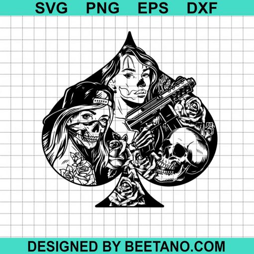 Woman And Gun Spades Tattoo Svg