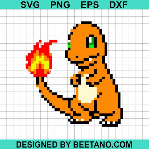 Charmander Pokemon Pixel SVG