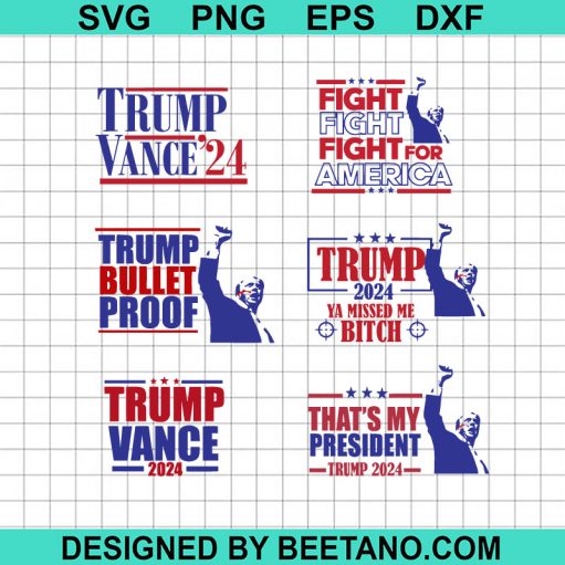 Donald Trump Vance Fight Shooting Bundle Svg