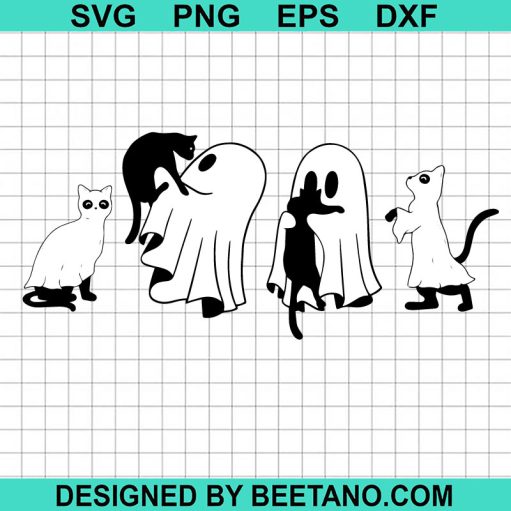 Black Cat Ghost Halloween SVG