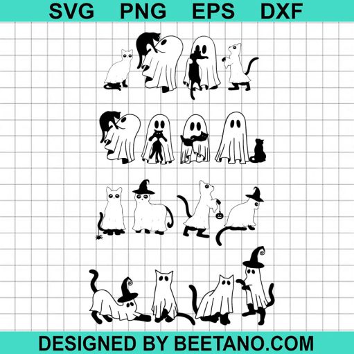 Black Cat Witch And Ghost Svg Bundle