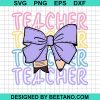 Coquette Pencil Bow Teacher Svg