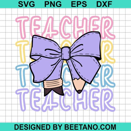Coquette Pencil Bow Teacher SVG