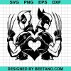 Deadpool And Wolverine Heart Hand Svg