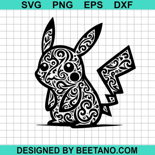 Mandala Cute Pikachu SVG